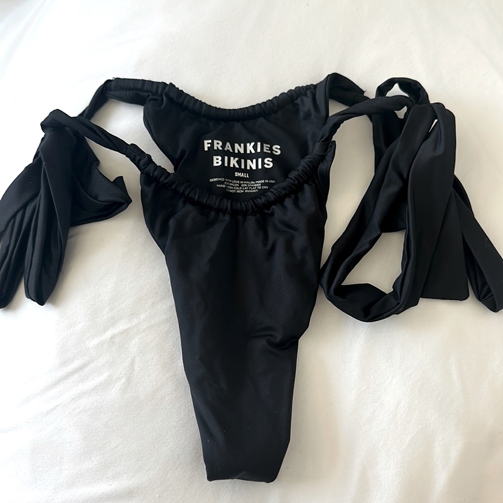 Frankie’s Bikini Willow Cheeky Black Bikini Bottom - Size S